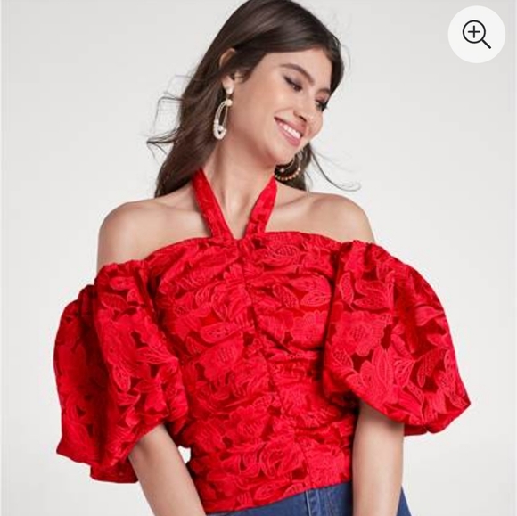 Lace Puff Sleeve Top - Picture 2 of 4